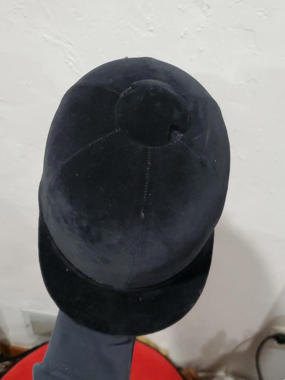 Vintage Black Velvet Riding Hat with Bow